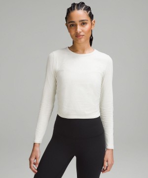 Lululemon All It Takes Ribbed Nulu Long-Sleeve Skjorta Dam Vita | SE_LuLu59575