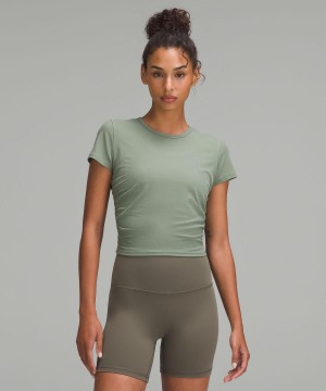 Lululemon All It Takes Ribbed Nulu T-Shirt Skjorta Dam Gröna | SE_LuLu62442