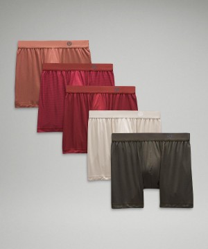 Lululemon Always In Motion Boxer 5" Underkläder Herr Koppar Röda Röda Bruna Mörkolivgröna | SE_LuLu76784