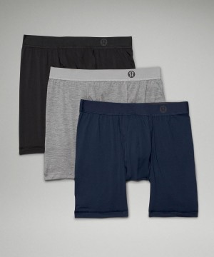 Lululemon Always In Motion Long Boxer with Fly 7" Underkläder Herr Svarta Grå Marinblå | SE_LuLu41387