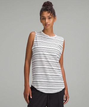 Lululemon Brunswick Muscle Linne Dam Vita Svarta | SE_LuLu81399