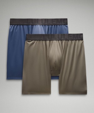 Lululemon Built to Move Boxer 5" Underkläder Herr Marinblå Gröna | SE_LuLu71026
