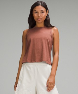 Lululemon Classic-Fit Cotton-Blend Linne Dam Bruna | SE_LuLu69636
