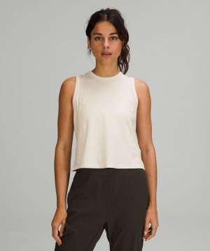 Lululemon Classic-Fit Cotton-Blend Tank Linne Dam Beige | SE_LuLu15037