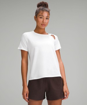 Lululemon Cotton Shoulder-Twist T-Shirt Skjorta Dam Vita | SE_LuLu33537
