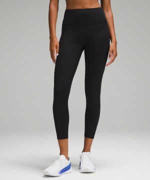 Lululemon Fast and Free High-Rise Tight 25" Byxor Dam Svarta | SE_LuLu86029