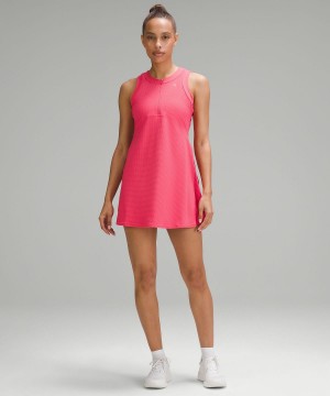Lululemon Grid-Texture Sleeveless Tennis Klänning Dam Rosa | SE_LuLu78583