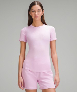 Lululemon Hold Tight Short-Sleeve Skjorta Dam Rosa | SE_LuLu32139