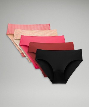 Lululemon InvisiWear Mid-Rise Bikini Underkläder Dam Korall Rosa Korall Bruna Rosa Röda Svarta | SE_LuLu13671