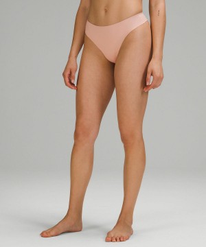 Lululemon InvisiWear Mid-Rise Thong Underkläder Dam Beige | SE_LuLu45005
