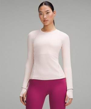 Lululemon It's Rulu Ribbed Långärmad Tröja Dam Rosa | SE_LuLu81966