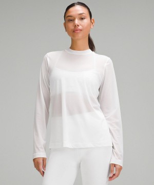 Lululemon Keyhole Mesh Långärmad Tröja Dam Vita | SE_LuLu25320