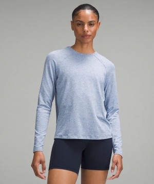 Lululemon License to Train Classic-Fit Långärmad Tröja Dam Blå | SE_LuLu96345