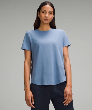 Lululemon Love Curved-Hem Crewneck T-shirt Dam Blå | SE_LuLu58574
