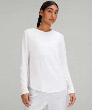Lululemon Love Modal Fleece Långärmad Tröja Dam Vita | SE_LuLu56485