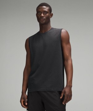 Lululemon Metal Vent Tech Sleeveless Linne Herr Mörkgrå Svarta | SE_LuLu64205