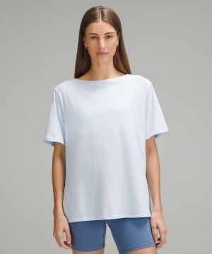 Lululemon Relaxed-Fit Boatneck T-shirt Dam Vita | SE_LuLu59304