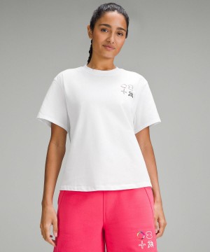 Lululemon Relaxed-Fit Cotton Jersey T-Shirt Skjorta Dam Vita | SE_LuLu45616