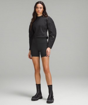 Lululemon Ribbed Luxtreme Wide-Sleeve Pullover Långärmad Tröja Dam Svarta | SE_LuLu21278