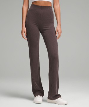 Lululemon Ribbed Softstreme Flared Byxor Dam Kaffe | SE_LuLu69239