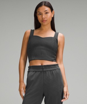 Lululemon Ribbed Softstreme Sweetheart Skjorta Dam Svarta | SE_LuLu38336