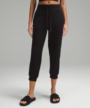 Lululemon Scuba High-Rise Cropped Joggingbyxor Dam Svarta | SE_LuLu49549