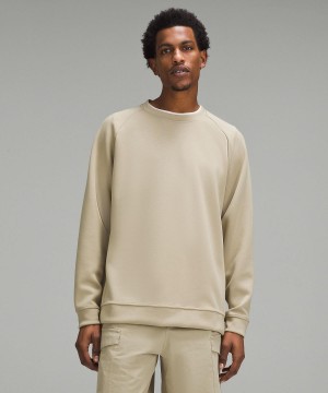 Lululemon Smooth Spacer Classic-Fit Crew Tröjor Och Tröjor Herr Khaki | SE_LuLu87297