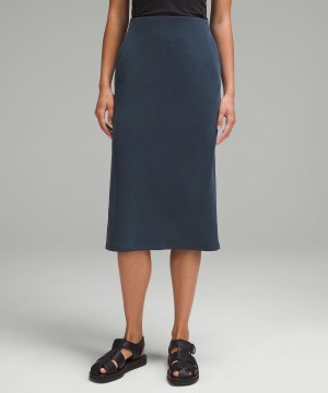 Lululemon Softstreme High-Rise Midi Kjolar Dam Marinblå | SE_LuLu91180