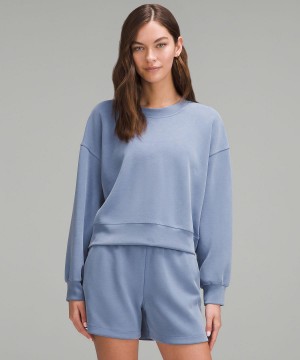 Lululemon Softstreme Perfectly Oversized Cropped Crew Tröjor Och Tröjor Dam Blå | SE_LuLu18296