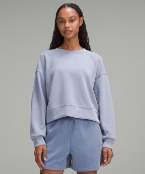 Lululemon Softstreme Perfectly Oversized Cropped Crew Tröjor Och Tröjor Dam Blå | SE_LuLu11990