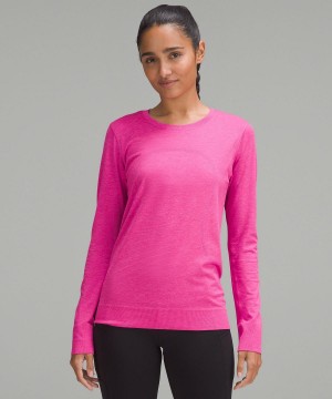 Lululemon Swiftly Relaxed Long-Sleeve T-shirt Dam Rosa | SE_LuLu92459