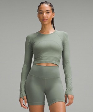 Lululemon Swiftly Tech Cropped Long-Sleeve 2.0 Skjorta Dam Gröna | SE_LuLu59394