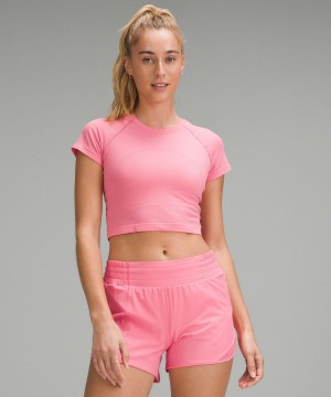 Lululemon Swiftly Tech Cropped Short-Sleeve 2.0 T-shirt Dam Rosa | SE_LuLu21774