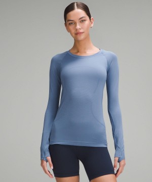 Lululemon Swiftly Tech Long-Sleeve 2.0 Skjorta Dam Blå | SE_LuLu39602