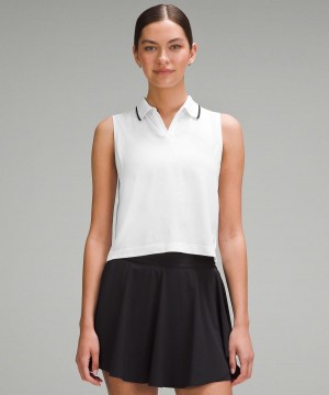 Lululemon Swiftly Tech Sleeveless Polo Shirt Linne Dam Vita | SE_LuLu15901