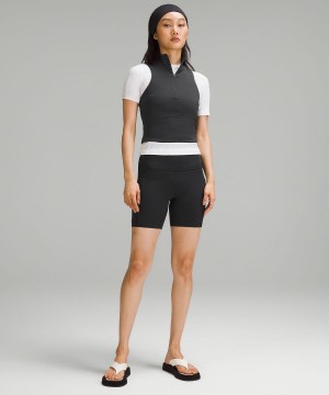 Lululemon Tight-Fit Lined Half-Zip Linne Dam Svarta | SE_LuLu93265