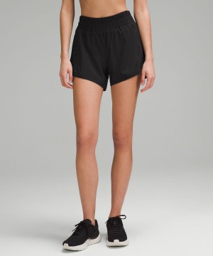 Lululemon Track That Mid-Rise Lined 5" Shorts Dam Svarta | SE_LuLu84845