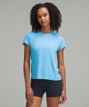 Lululemon Train to Be Short-Sleeve Skjorta Dam Blå | SE_LuLu87959