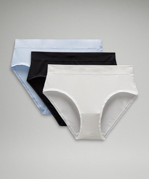 Lululemon UnderEase High-Rise Bikini Underkläder Dam Vita Svarta | SE_LuLu75578