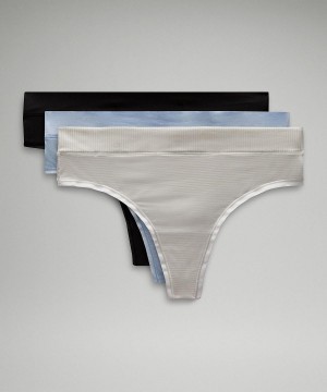 Lululemon UnderEase High-Rise Thong Underkläder Dam Vita Svarta | SE_LuLu34577