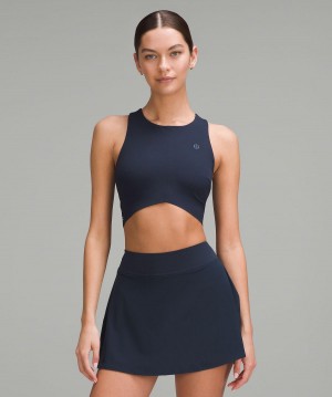Lululemon V-Waist Cropped Tennis Linne Dam Marinblå | SE_LuLu47316