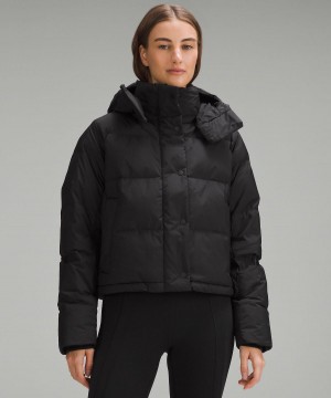 Lululemon Wunder Puff Cropped Kappor & Jackor Dam Svarta | SE_LuLu55043