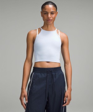 Lululemon Wunder Train High-Neck Cross-Back Skjorta Dam Blå | SE_LuLu95396