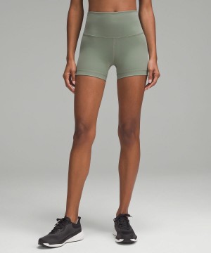 Lululemon Wunder Train High-Rise 4" Shorts Dam Grå Gröna | SE_LuLu21640