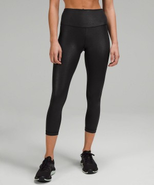Lululemon Wunder Train High-Rise Crop 23" Leggings Dam Svarta | SE_LuLu65234