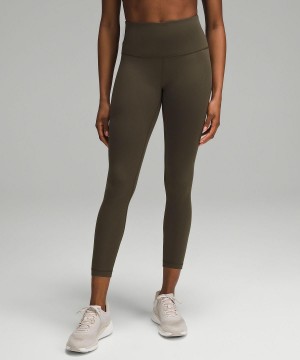 Lululemon Wunder Train High-Rise Ribbed Tight 25" Leggings Dam Mörkolivgröna | SE_LuLu37747