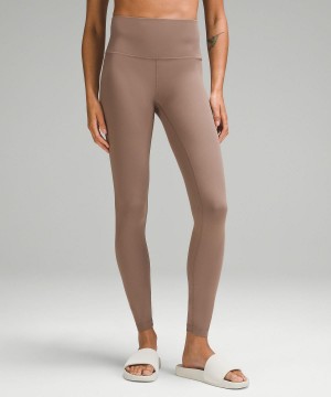 Lululemon Wunder Train High-Rise Ribbed Tight 28" Byxor Dam Bruna | SE_LuLu53211
