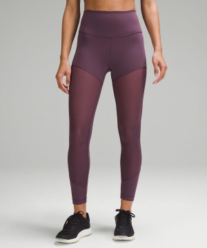 Lululemon Wunder Train Mesh High-Rise Tight 25" Leggings Dam Lila | SE_LuLu30217
