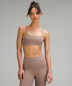 Lululemon Wunder Train Strappy Racer Ribbed Sport BH Dam Bruna | SE_LuLu40213