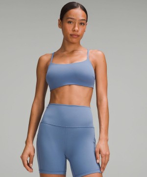 Lululemon Wunder Train Strappy Racer Sport BH Dam Blå | SE_LuLu89687